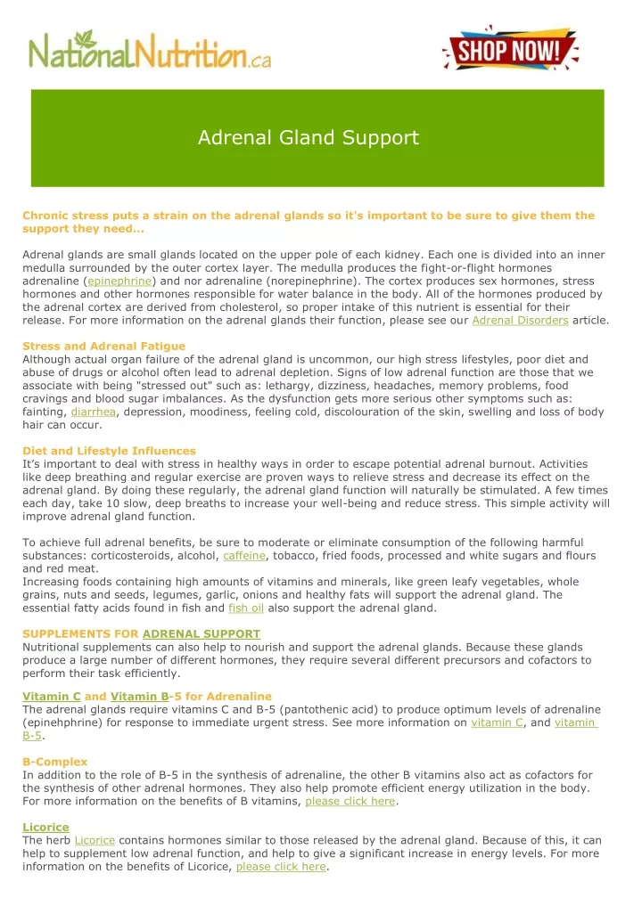 adrenal gland support