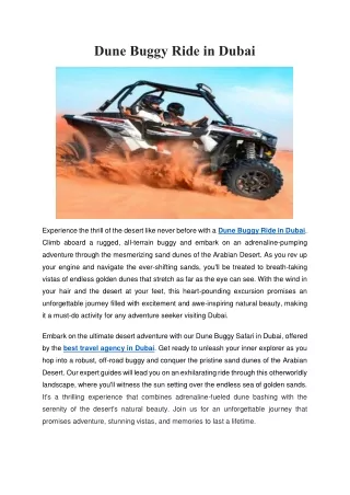 Dune Buggy Ride in Dubai