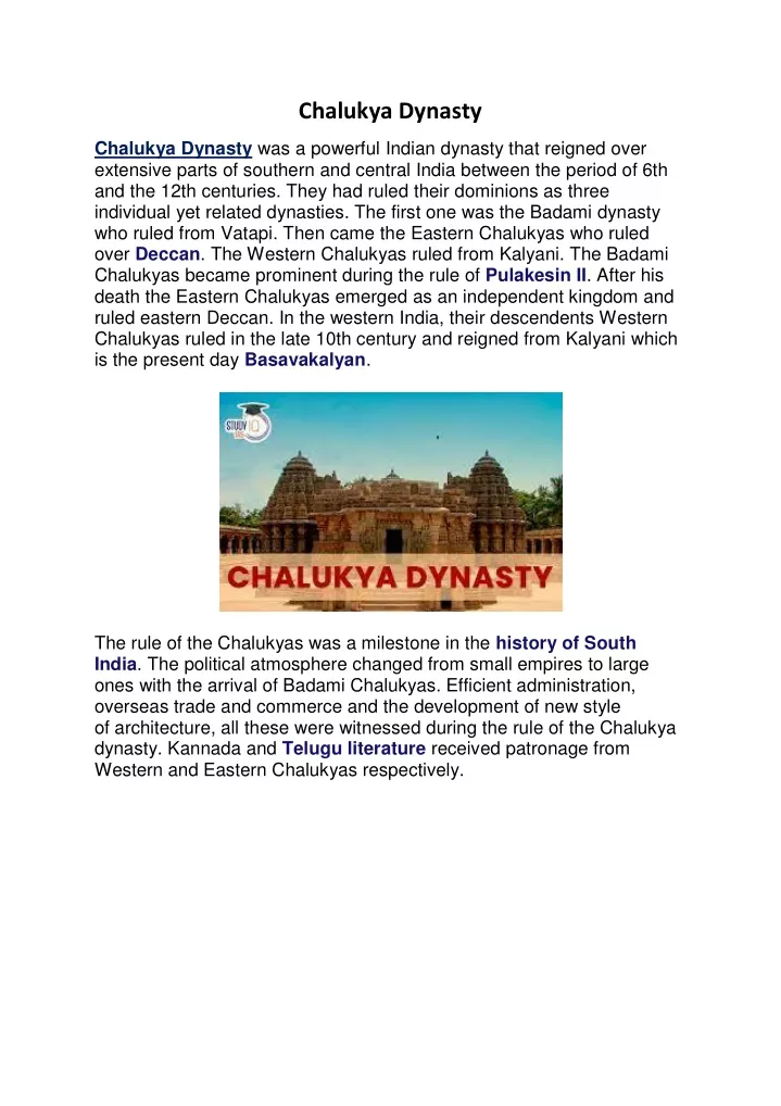 chalukya dynasty