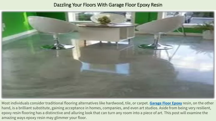 dazzling your floors with garage floor epoxy resin