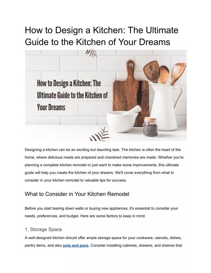 how to design a kitchen the ultimate guide