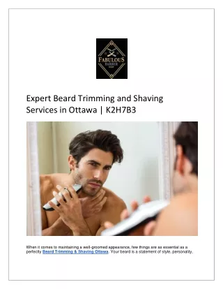 Rediscover Relaxation: Hot Shave Services at Fabio's in Ottawa