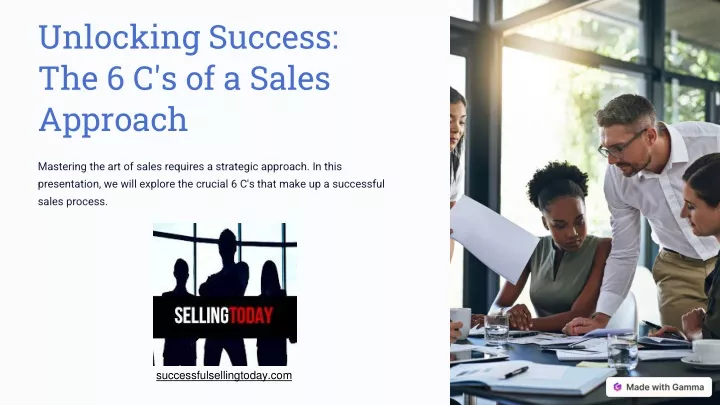unlocking success the 6 c s of a sales approach