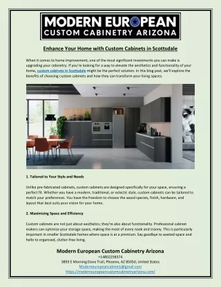 Enhance Your Home with Custom Cabinets in Scottsdale
