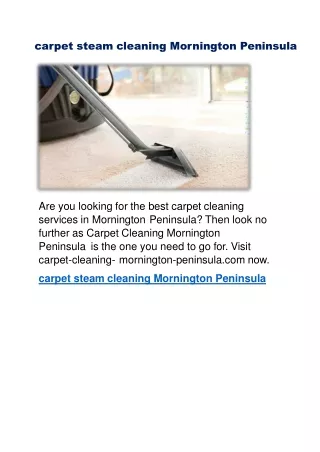 carpet steam cleaning Mornington Peninsula