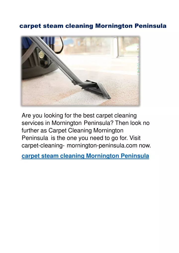 carpet steam cleaning mornington peninsula