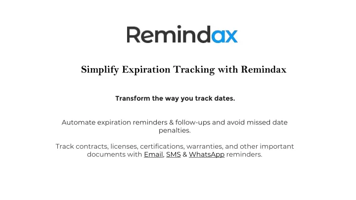 simplify expiration tracking with remindax