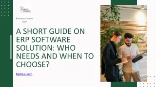 A Short Guide on ERP Software Solution: Who Needs and When to Choose?