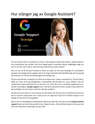 Hur stänger jag av Google Assistant 20-09-2023