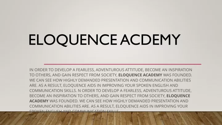 eloquence acdemy