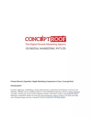 ConceptRoof Digital Marketing Company