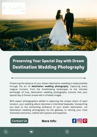 Preserving Your Special Day with Dream Destination Wedding Photography