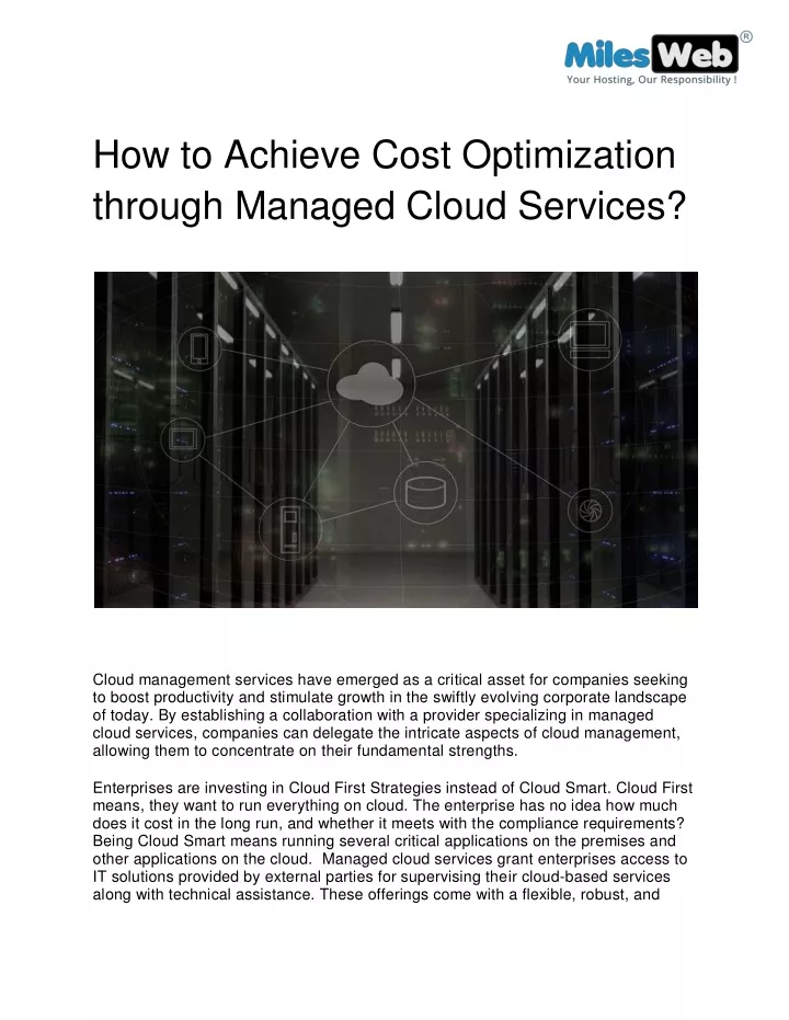 how to achieve cost optimization through managed