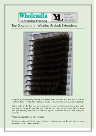 Top occasions for wearing eyelash extensions