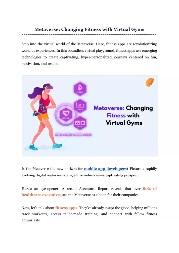 metaverse changing fitness with virtual gyms