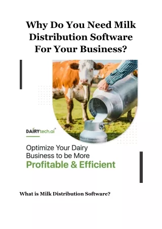 Why Do You Need Milk Distribution Software For Your Business?