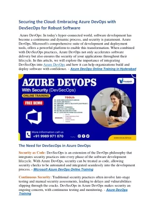 Azure DevOps Training in Ameerpet | Azure DevOps Training Online