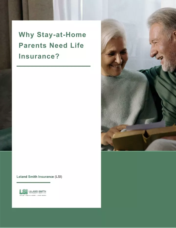 why stay at home parents need life insurance