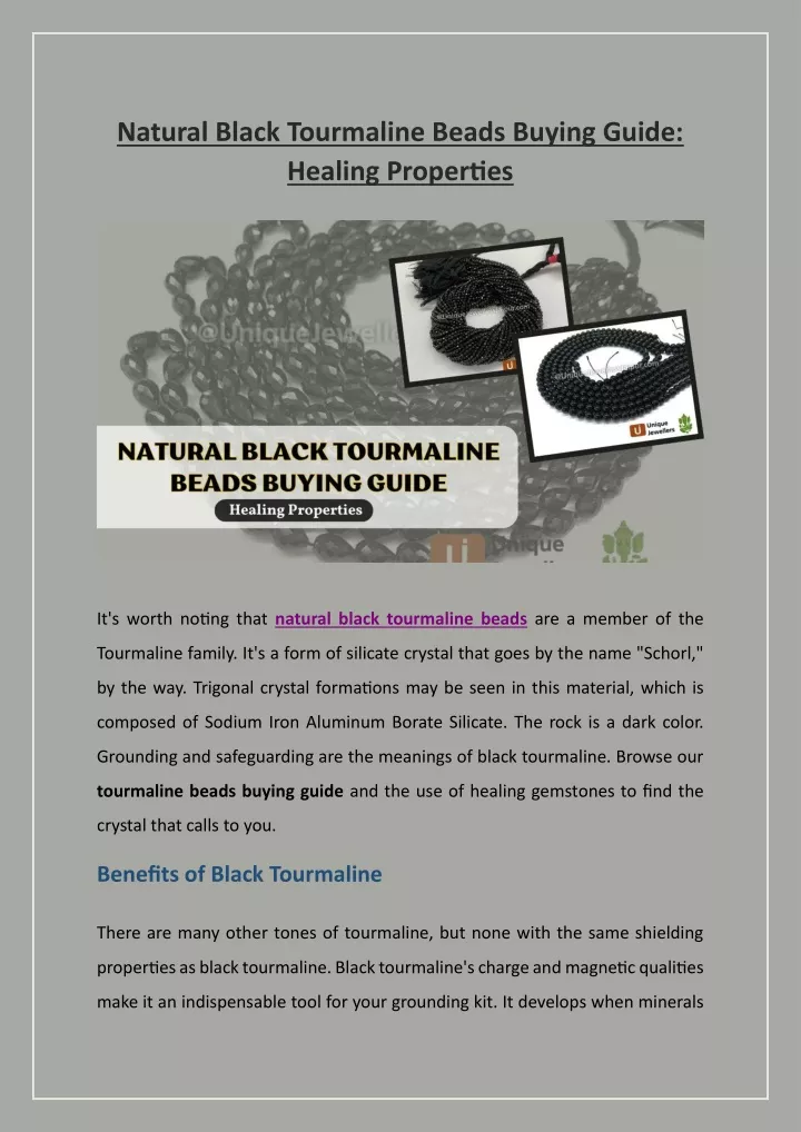 natural black tourmaline beads buying guide