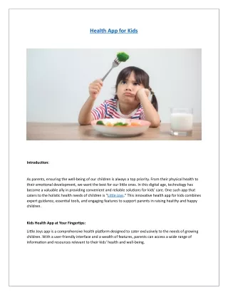 health app for kids