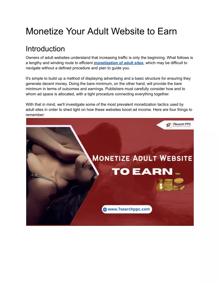 monetize your adult website to earn