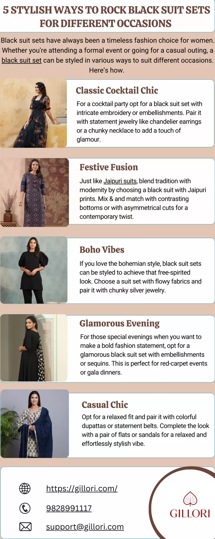 5 stylish ways to rock black suit sets