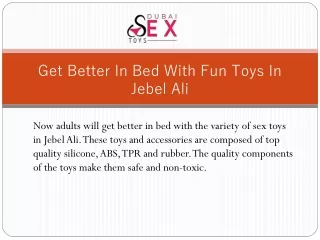 Get Better In Bed With Fun Toys In Jebel Ali