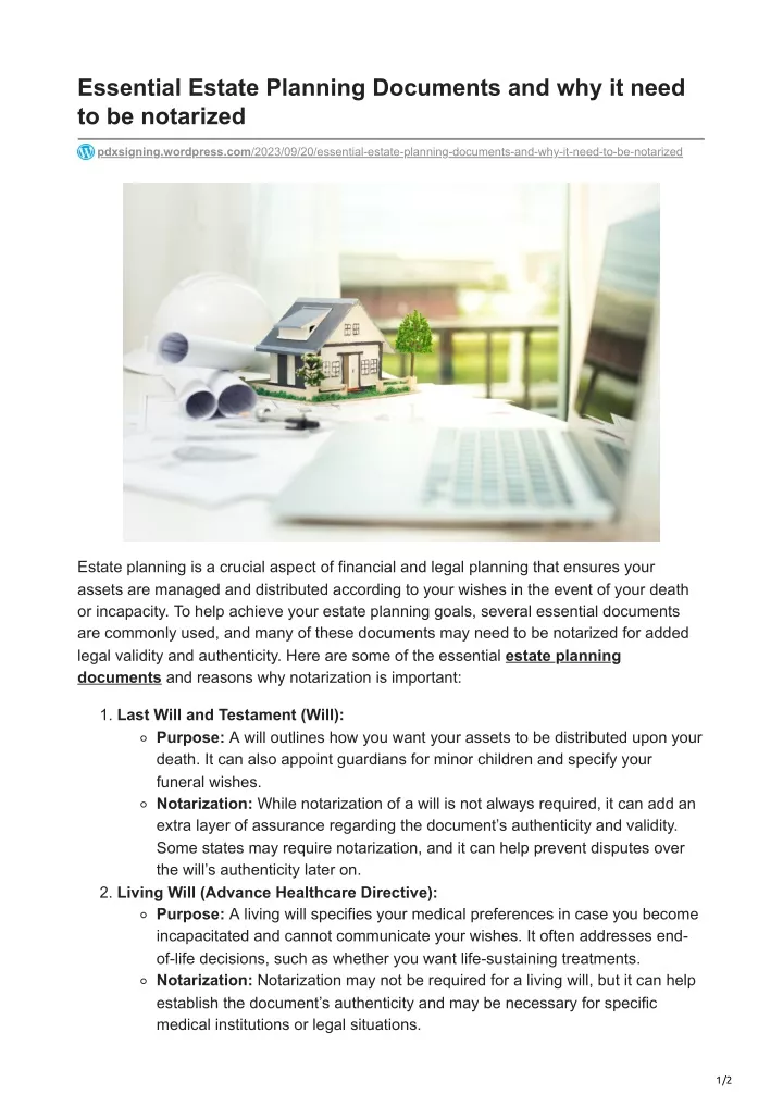 essential estate planning documents