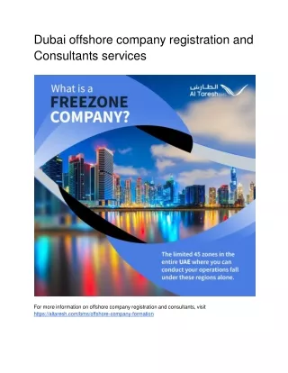 Dubai offshore company registration and Consultants services