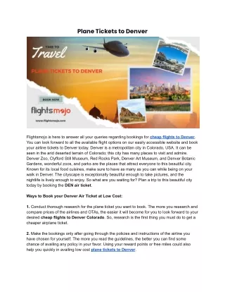 plane tickets to denver