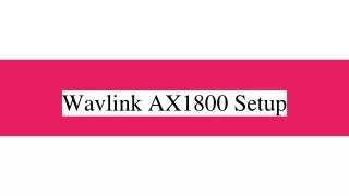 Wavlink AX1800 Setup