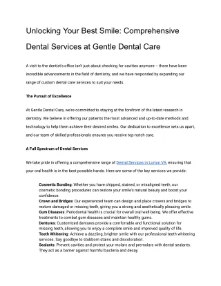 Unlocking Your Best Smile_ Comprehensive Dental Services at Gentle Dental Care