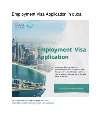 Employment Visa Application in dubai