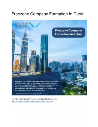 Freezone Company Formation In Dubai