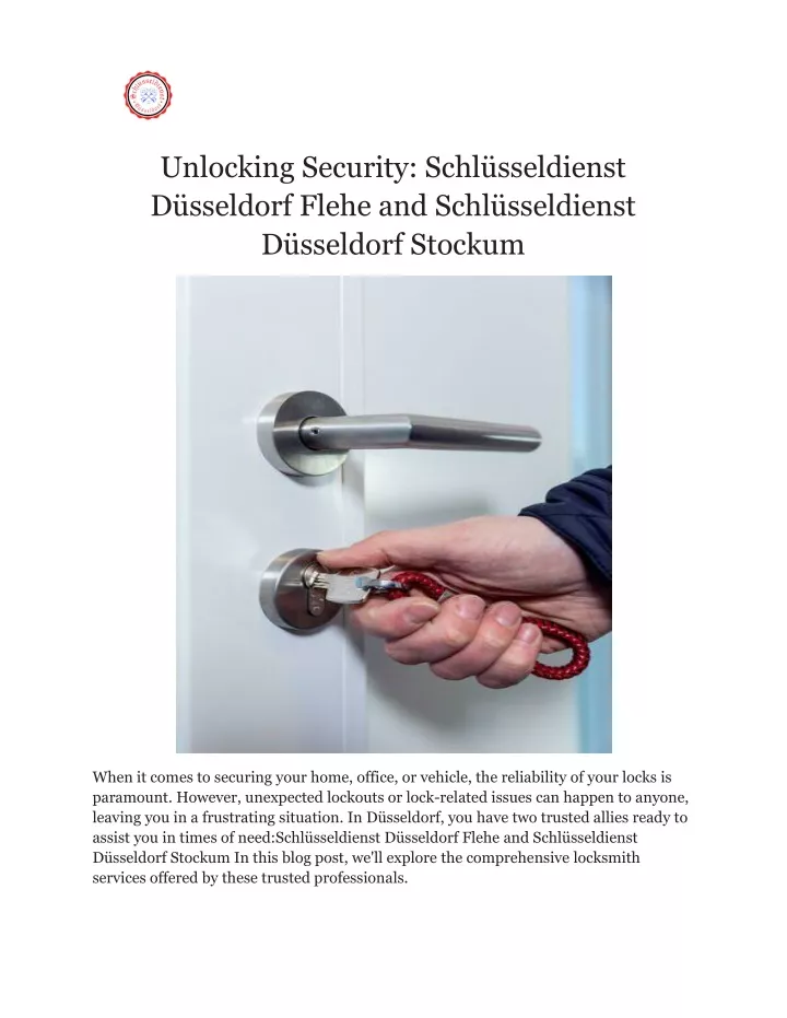 unlocking security schl sseldienst d sseldorf