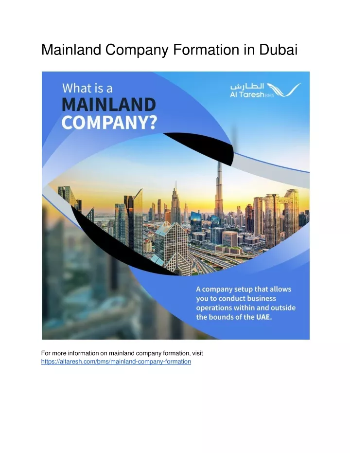 mainland company formation in dubai