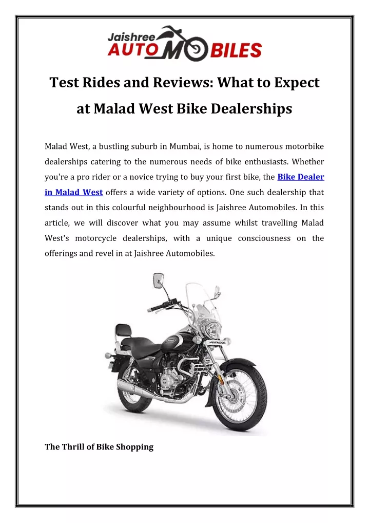 test rides and reviews what to expect