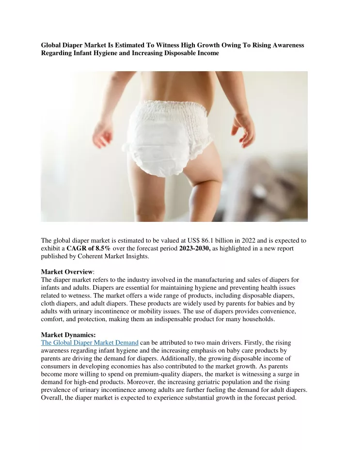 global diaper market is estimated to witness high