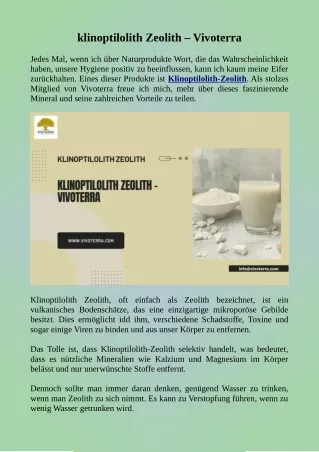 klinoptilolith zeolith vivoterra