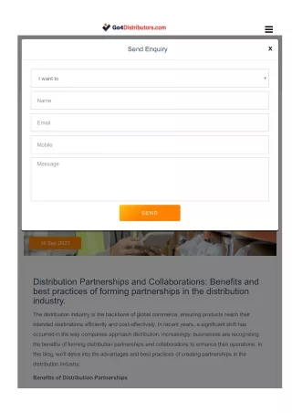 Distribution Partnerships and Collaborations: Benefits and best practices of for