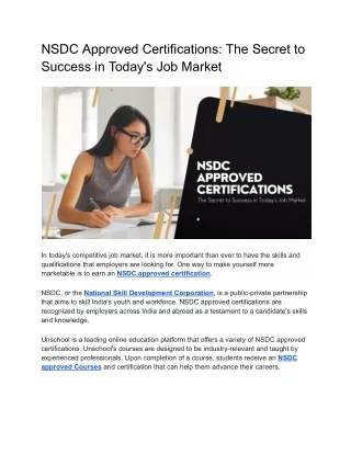 NSDC Approved Certifications_ The Secret to Success in Today's Job Market