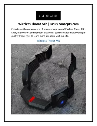 Wireless Throat Mic | Iasus-concepts.com