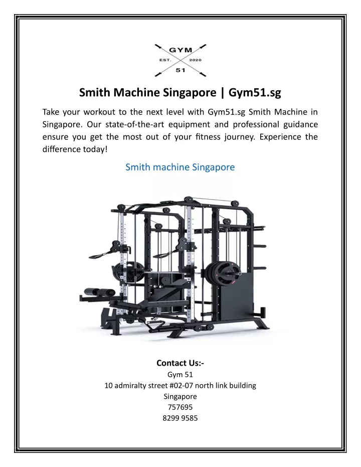 smith machine singapore gym51 sg