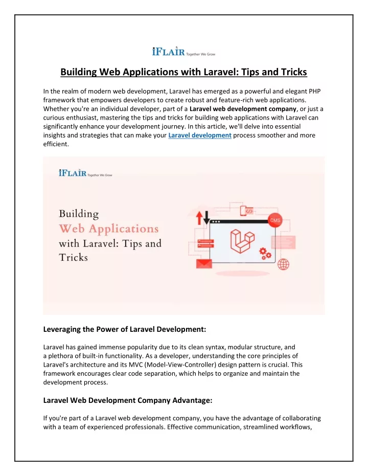 building web applications with laravel tips