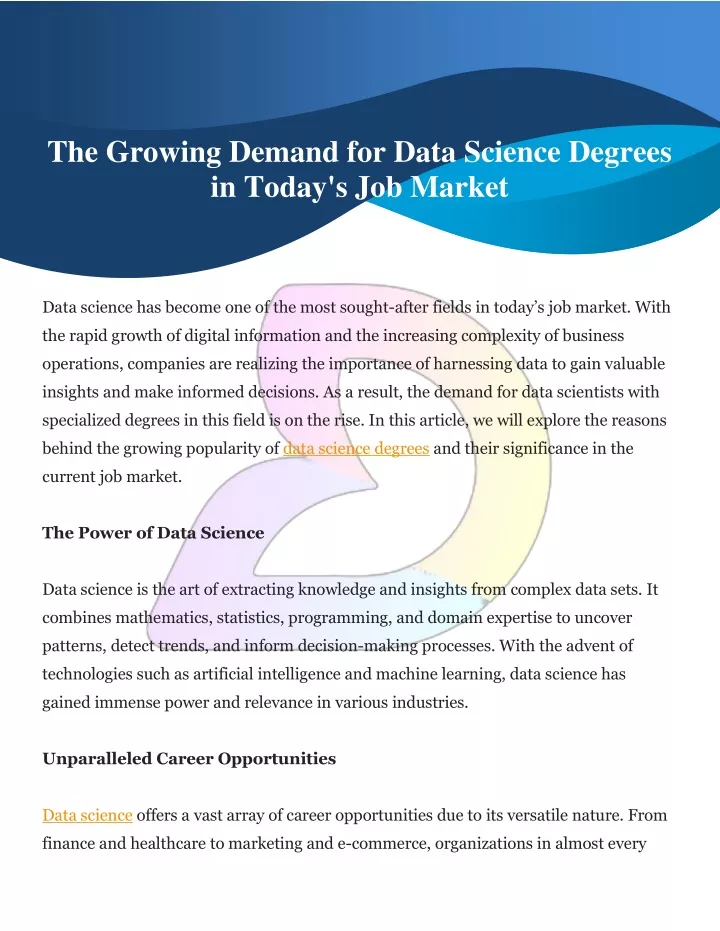 the growing demand for data science degrees