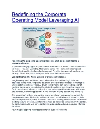 Redefining the Corporate Operating Model Leveraging AI