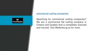 Commercial Roofing Companies Wolfenburg.ca