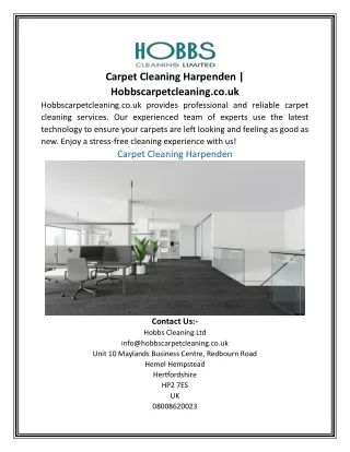 Carpet Cleaning Harpenden | Hobbscarpetcleaning.co.uk
