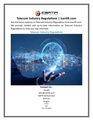 Telecom Industry Regulations | Icertifi.com