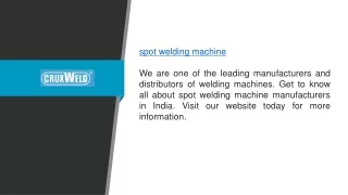 Spot Welding Machine Cruxweld.com